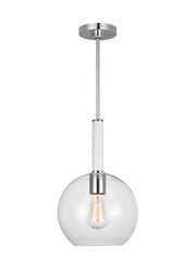 Visual Comfort Studio KSP1061PNGW Monroe One Light Pendant, Polished Nickel Main Image.jpg