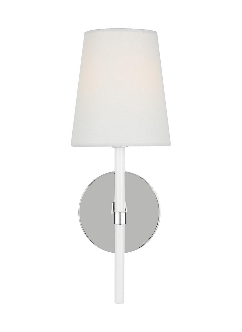 Visual Comfort Studio KSW1081PNGW Monroe One Light Wall Sconce, Polished Nickel Main Image.jpg