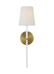 Visual Comfort Studio KSW1091BBSGW Monroe One Light Wall Sconce, Burnished Brass Main Image.jpg