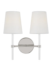 Visual Comfort Studio KSW1102PNGW Monroe Two Light Wall Sconce, Polished Nickel Main Image.jpg