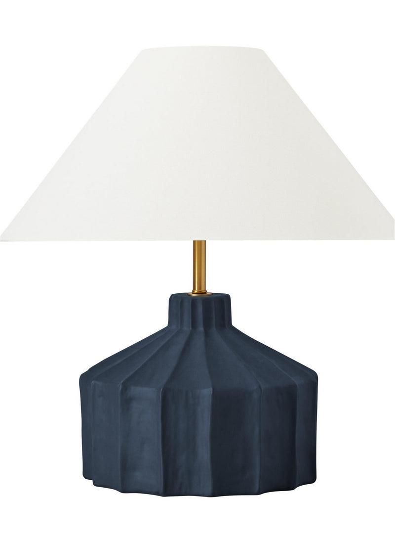 Visual Comfort Studio KT1321MMBW1 Veneto One Light Table Lamp, Matte Medium Blue Wash Main Image.jpg