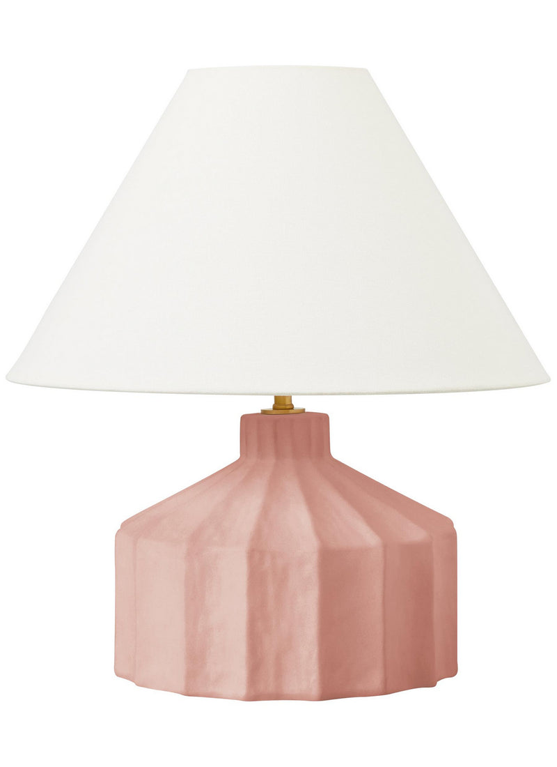 Visual Comfort Studio KT1331DR1 Veneto One Light Table Lamp, Dusty Rose Main Image.jpg