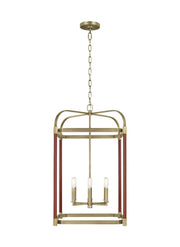 Visual Comfort Studio LC1156TWB Hadley Six Light Lantern, Time Worn Brass Main Image.jpg