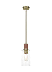 Visual Comfort Studio LP1071TWBCG Hadley One Light Pendant, Time Worn Brass Main Image.jpg
