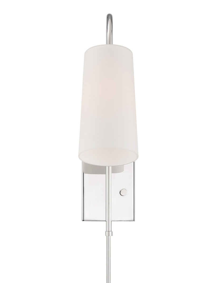 Crystorama ALX-4501-PN Alexa One Light Wall Sconce Polished Nickel Main Image.jpg