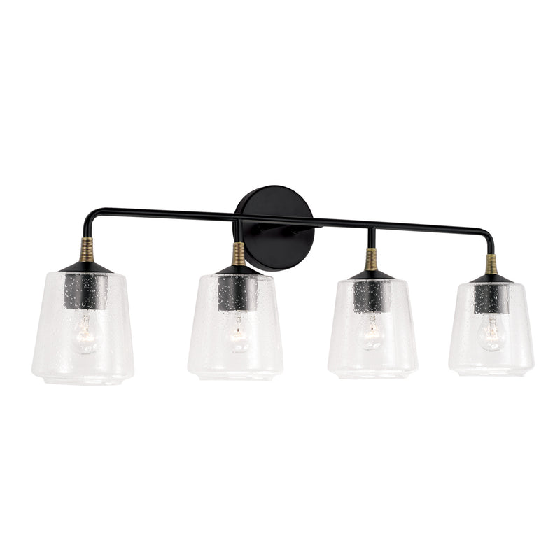 Capital Lighting 145641KB-530 Amara Four Light Vanity, Matte Black with Brass Main Image.jpg