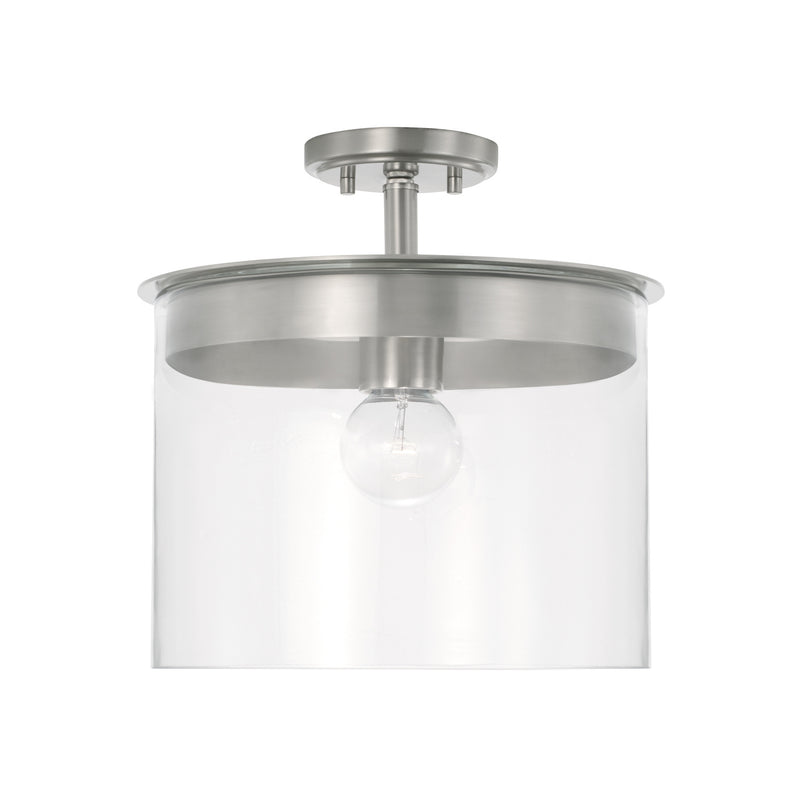 Capital Lighting 246812BN Mason One Light Semi-Flush Mount, Brushed Nickel Main Image.jpg