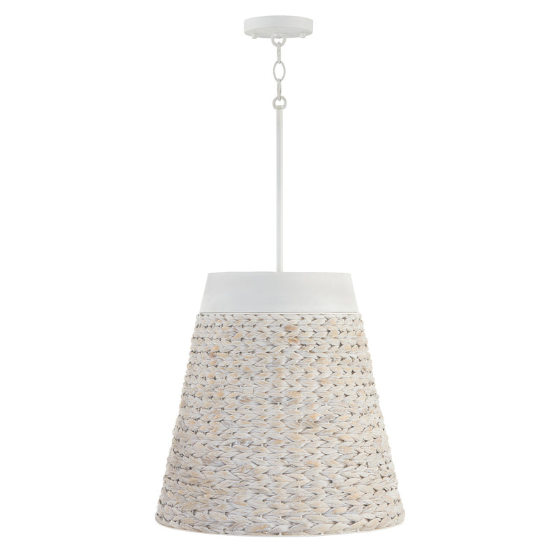 Capital Lighting 343941HW Tallulah Four Light Pendant, Chalk Wash Main Image.jpg