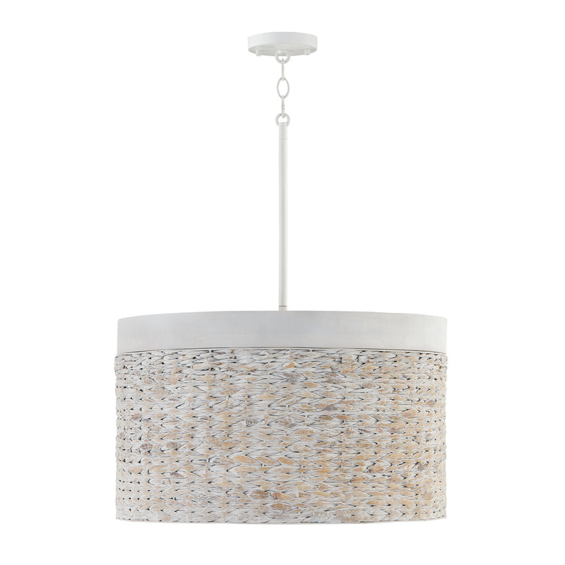 Capital Lighting 343942HW Tallulah Four Light Pendant, Chalk Wash Main Image.jpg