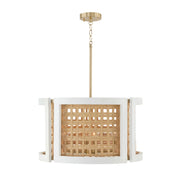 Capital Lighting 344341WM Lola Four Light Pendant, Flat White and Matte Brass Main Image.jpg