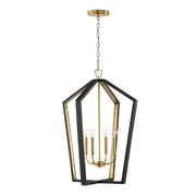Capital Lighting 344541KM Maren Four Light Pendant, Flat Black and Matte Brass Main Image.jpg