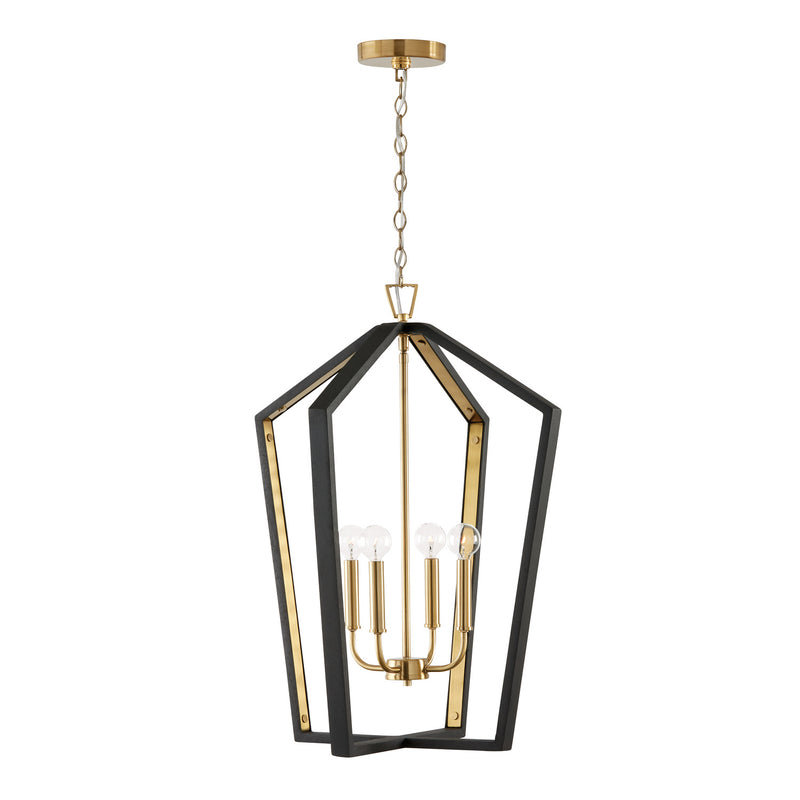 Capital Lighting 344541KM Maren Four Light Pendant, Flat Black and Matte Brass Main Image.jpg