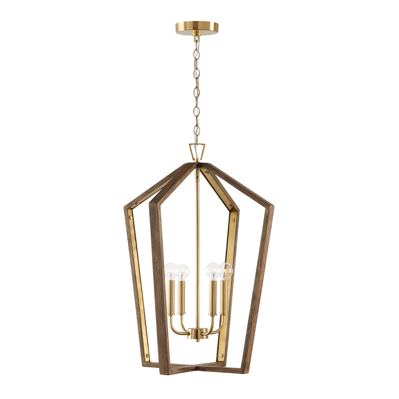 Capital Lighting 344541NM Maren Four Light Pendant, Nordic Wood and Matte Brass Main Image.jpg