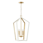 Capital Lighting 344541WM Maren Four Light Pendant, Flat White and Matte Brass Main Image.jpg