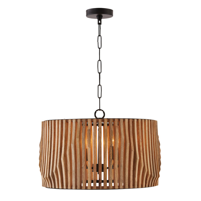 Capital Lighting 344642WK Archer Four Light Pendant, Light Wood and Matte Black Main Image.jpg