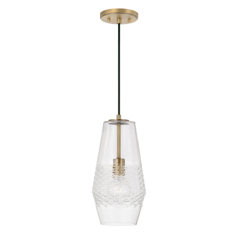 Capital Lighting 345011AD Dena One Light Pendant, Aged Brass Main Image.jpg