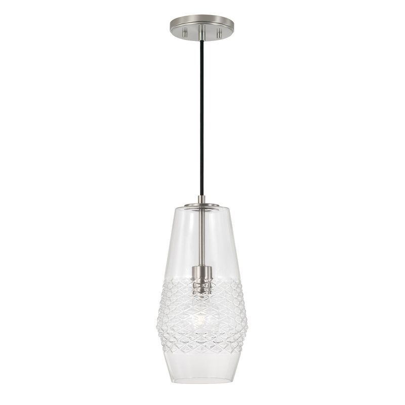 Capital Lighting 345011BN Dena One Light Pendant, Brushed Nickel Main Image.jpg