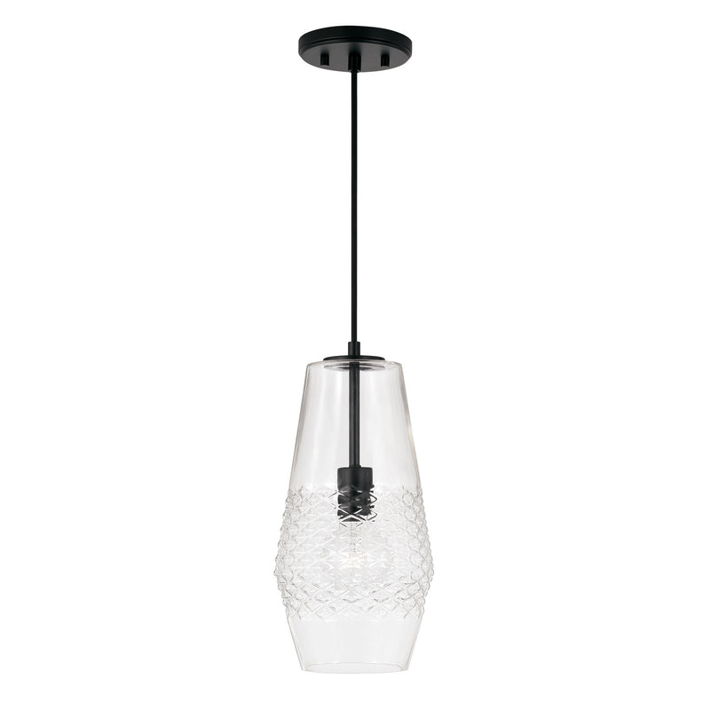 Capital Lighting 345011MB Dena One Light Pendant, Matte Black Main Image.jpg