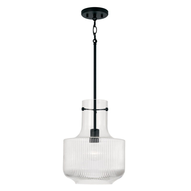 Capital Lighting 345111MB Nyla One Light Pendant, Matte Black Main Image.jpg
