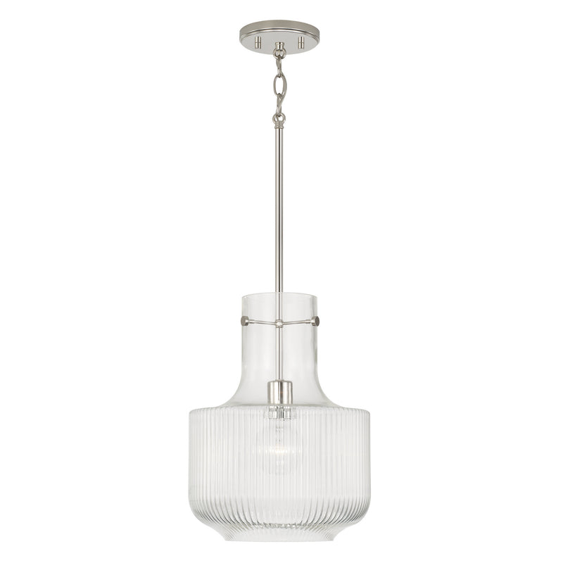 Capital Lighting 345111PN Nyla One Light Pendant, Polished Nickel Main Image.jpg
