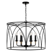 Capital Lighting 345661KB Amara Six Light Pendant, Matte Black with Brass Main Image.jpg