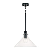 Capital Lighting 345811MB Greer One Light Pendant, Matte Black Main Image.jpg