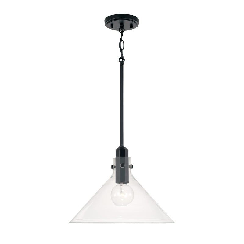 Capital Lighting 345811MB Greer One Light Pendant, Matte Black Main Image.jpg