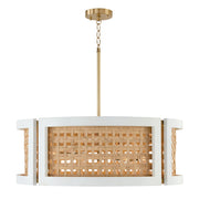 Capital Lighting 444361WM Lola Six Light Chandelier, Flat White and Matte Brass Main Image.jpg