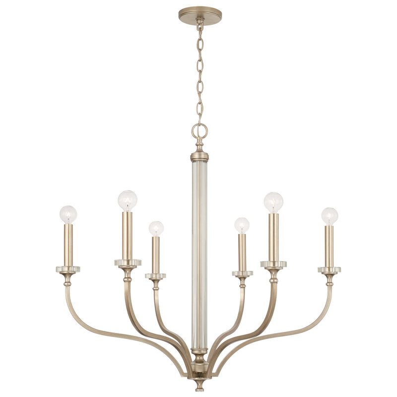 Capital Lighting 444861BS Breigh Six Light Chandelier, Brushed Champagne Main Image.jpg