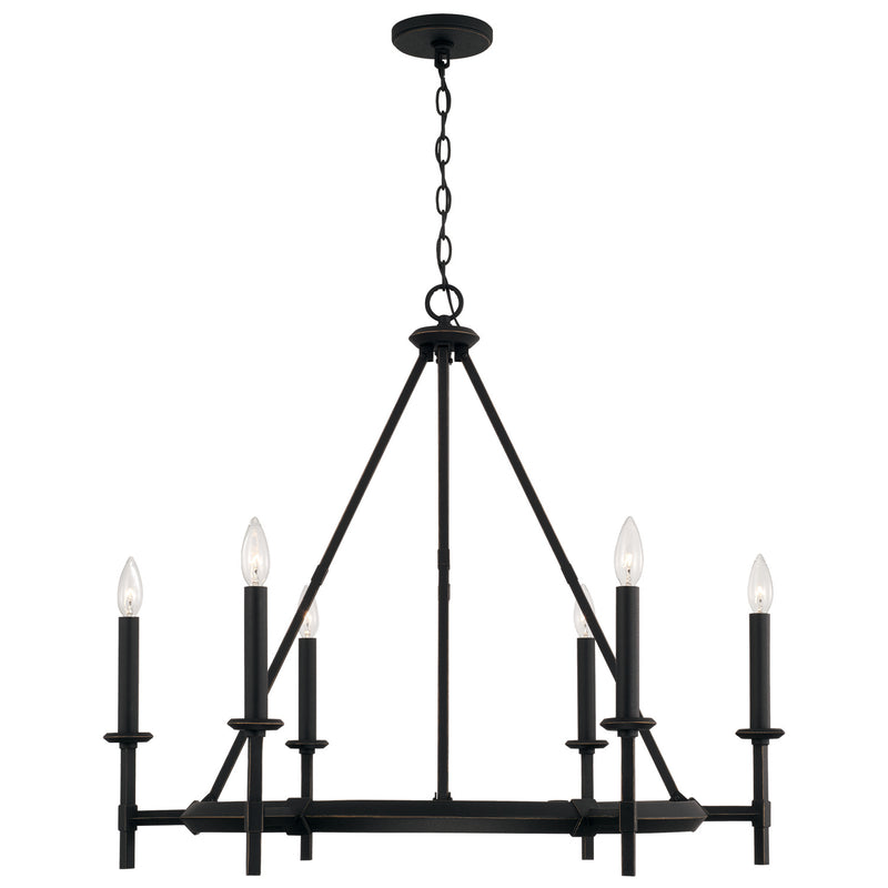 Capital Lighting 445261IH Ogden Six Light Chandelier, Brushed Black Iron Main Image.jpg