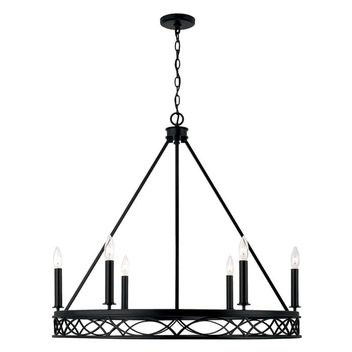 Capital Lighting 445761MB Avery Six Light Chandelier, Matte Black Main Image.jpg