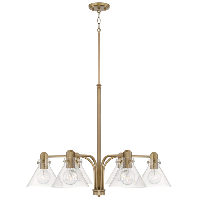 Capital Lighting 445861AD-528 Greer Six Light Chandelier, Aged Brass Main Image.jpg