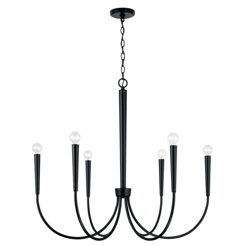 Capital Lighting 445961MB Holden Six Light Chandelier, Matte Black Main Image.jpg
