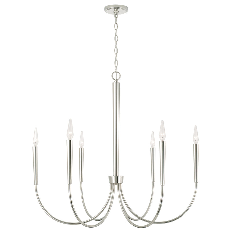 Capital Lighting 445961PN Holden Six Light Chandelier, Polished Nickel Main Image.jpg