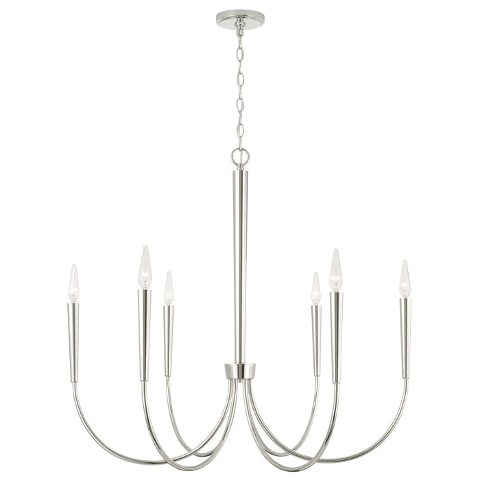 Capital Lighting 445961PN Holden Six Light Chandelier, Polished Nickel Main Image.jpg