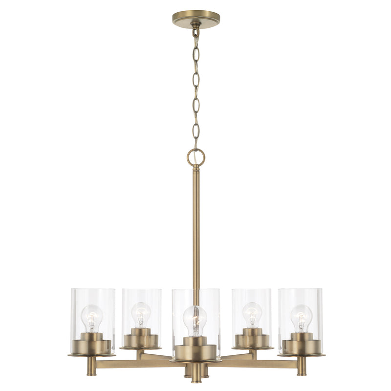 Capital Lighting 446851AD-532 Mason Five Light Chandelier, Aged Brass Main Image.jpg