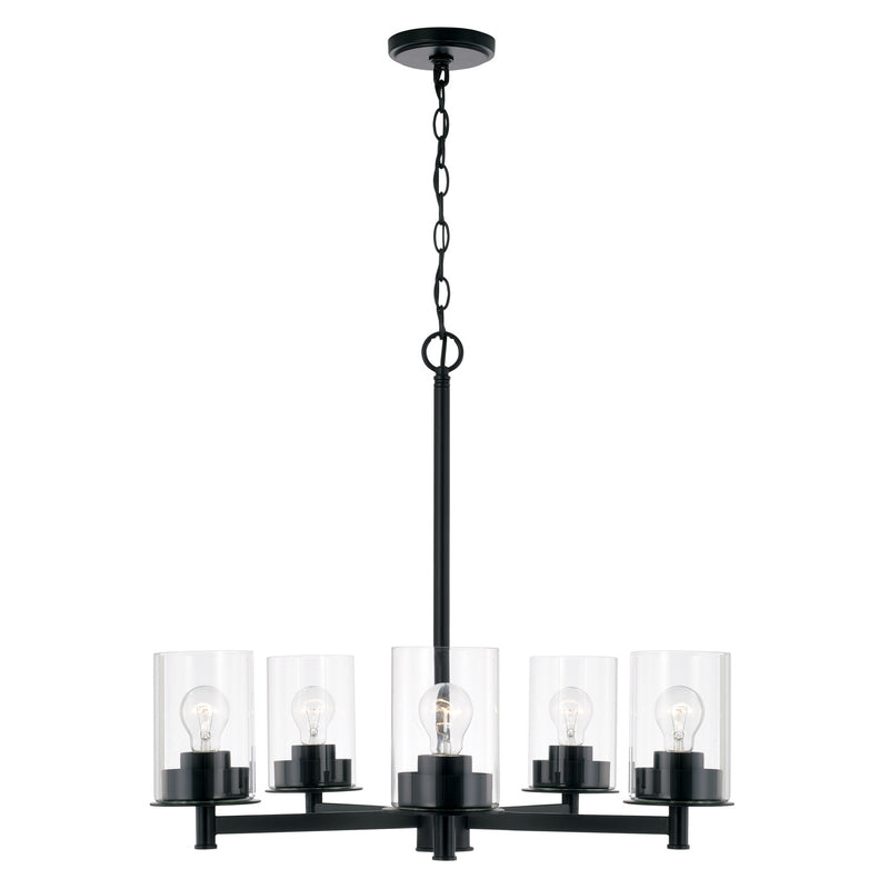 Capital Lighting 446851MB-532 Mason Five Light Chandelier, Matte Black Main Image.jpg