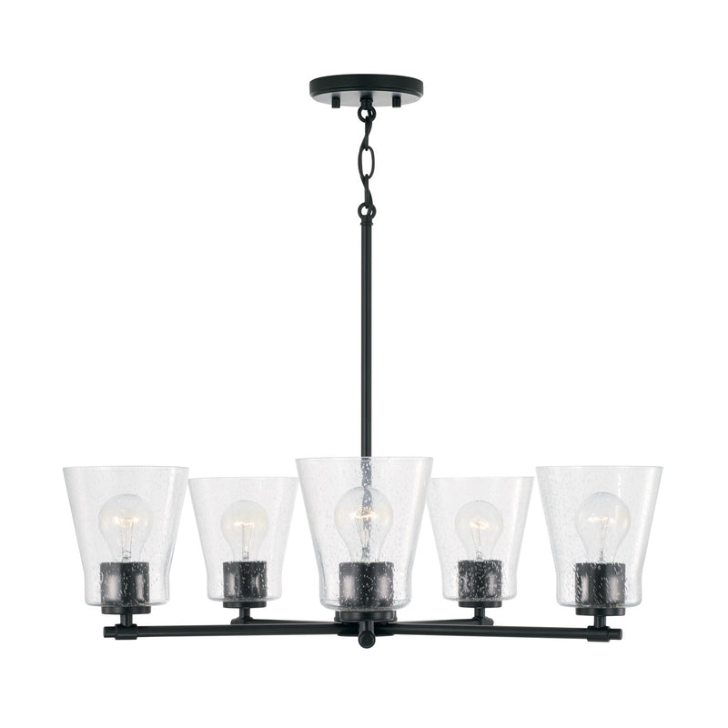 Capital Lighting 446951MB-533 Baker Five Light Chandelier, Matte Black Main Image.jpg