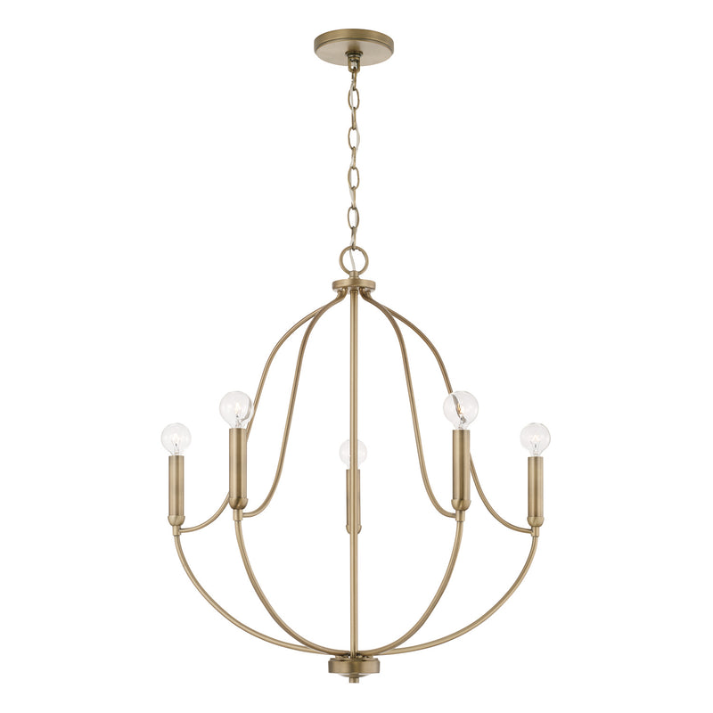 Capital Lighting 447051AD Madison Five Light Chandelier, Aged Brass Main Image.jpg