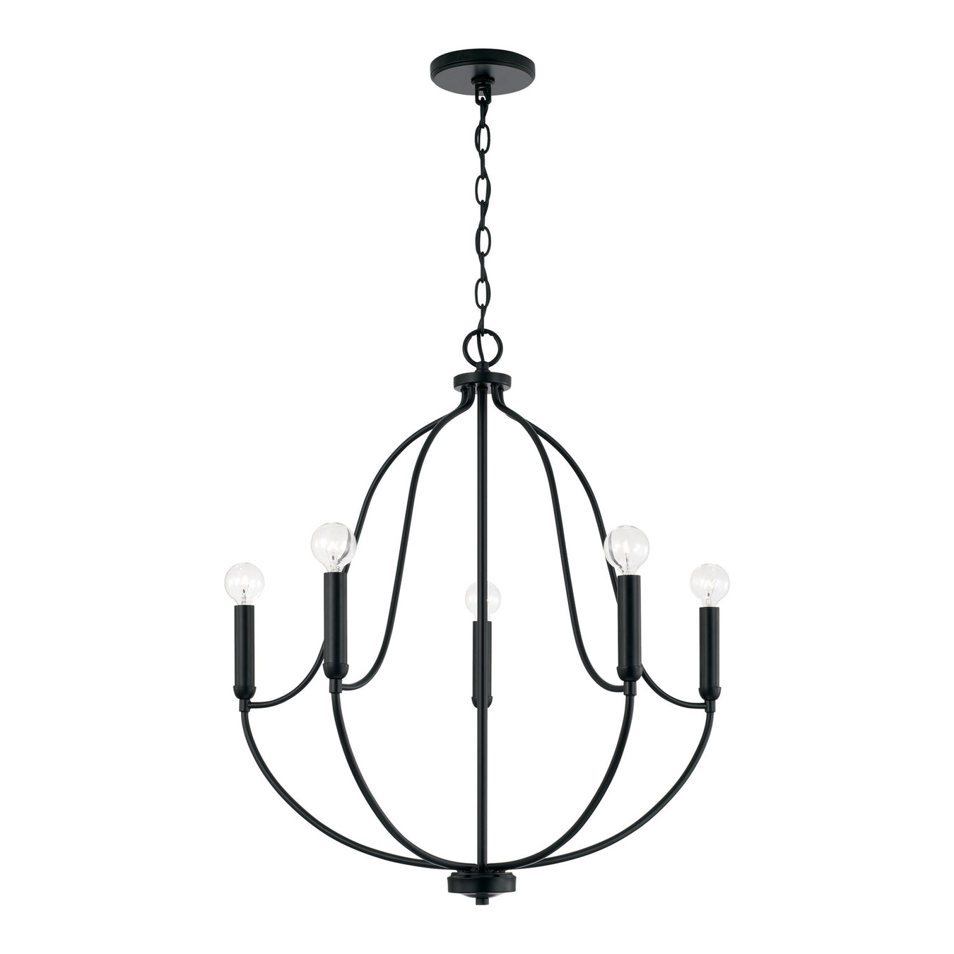 Capital Lighting 447051MB Madison Five Light Chandelier, Matte Black Main Image.jpg
