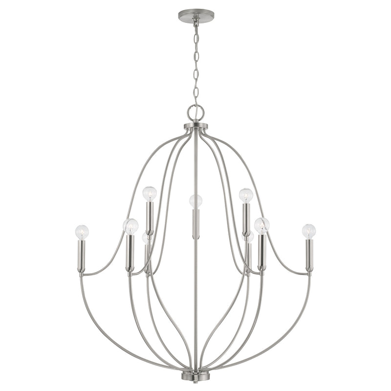 Capital Lighting 447091BN Madison Nine Light Chandelier, Brushed Nickel Main Image.jpg