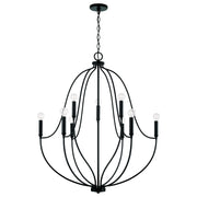 Capital Lighting 447091MB Madison Nine Light Chandelier, Matte Black Main Image.jpg