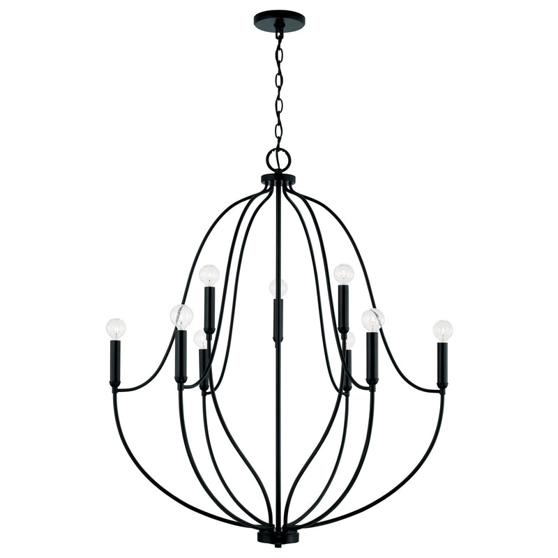 Capital Lighting 447091MB Madison Nine Light Chandelier, Matte Black Main Image.jpg