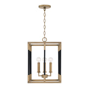 Capital Lighting 544741AB Bleeker Four Light Foyer Pendant, Aged Brass and Black Main Image.jpg