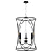 Capital Lighting 545641KB Amara Four Light Foyer Pendant, Matte Black with Brass Main Image.jpg