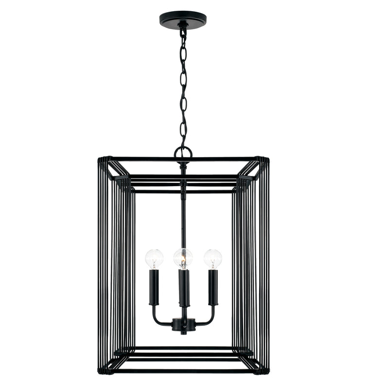Capital Lighting 546041MB Lennon Four Light Foyer Pendant, Matte Black Main Image.jpg