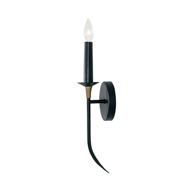 Capital Lighting 645611KB Amara One Light Wall Sconce, Matte Black with Brass Main Image.jpg