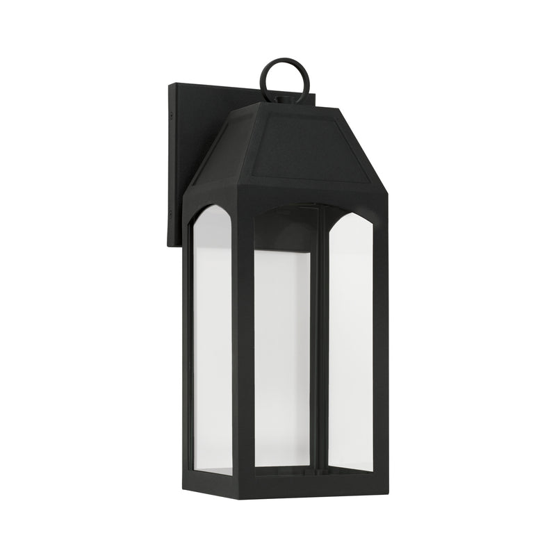 Capital Lighting 946311BK-GL Burton One Light Outdoor Wall Lantern, Black Main Image.jpg