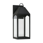 Capital Lighting 946321BK-GL Burton One Light Outdoor Wall Lantern, Black Main Image.jpg