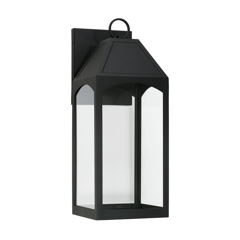 Capital Lighting 946321BK-GL Burton One Light Outdoor Wall Lantern, Black Main Image.jpg